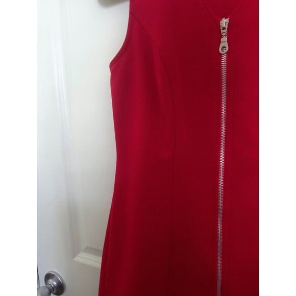 XOXO Red Zip Front Sleeveless Sheath Mini Dress, Small, Fitted Party Dress - Picture 3 of 7